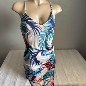 Botanical Tropical Asymmetrical Dress | Summer Beach Resort Y2K New